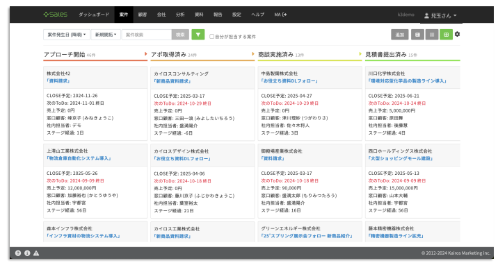案件進捗を数字で見える化