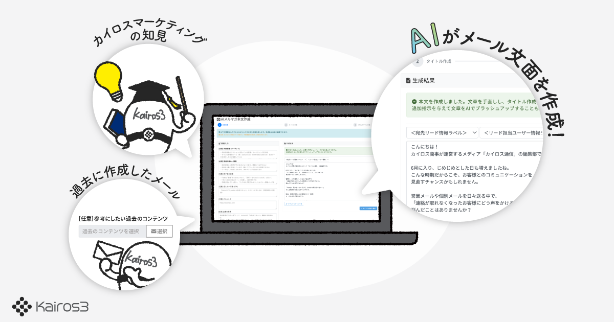 自社らしいメルマガを速くかんたんに。「AIメルマガ作成」（BETA）